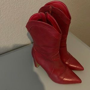 Chinese Laundry Red Snake Skin Boot